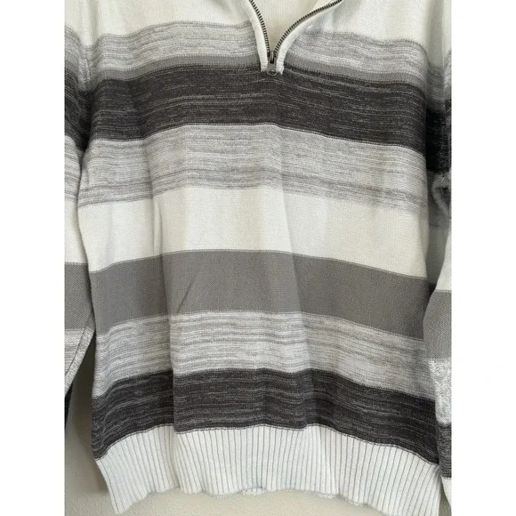 Carbon Men's Black‎ White Gray Long Sleeve Sweater Pullover Size Large - Picture 2 of 8